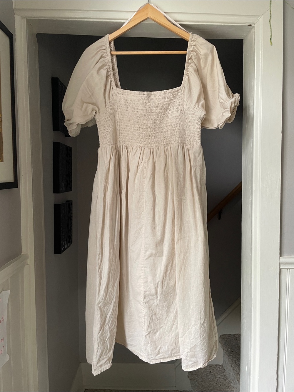 7 for all Mankind Smocked Prairie/ Milkmaid dress-Large - Picture 2 of 9